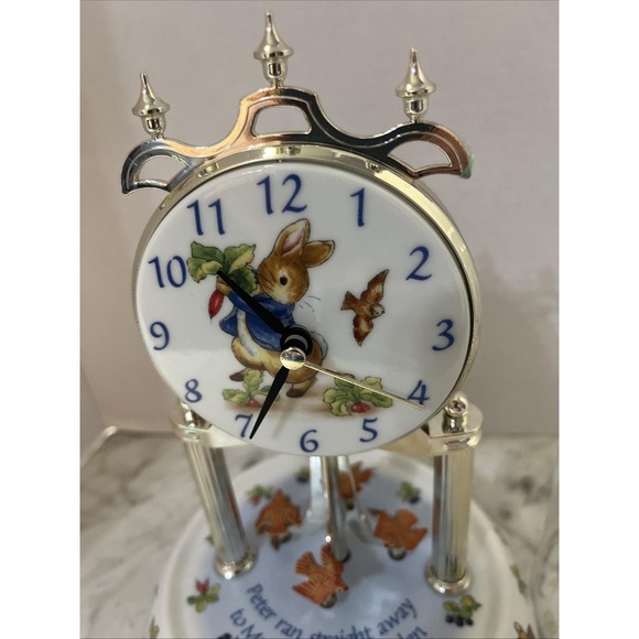 Vintage Peter Rabbit Anniversary Clock 2002 with Swirling Birds Working - Picture 11 of 15